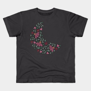 Floral Moon Design Kids T-Shirt